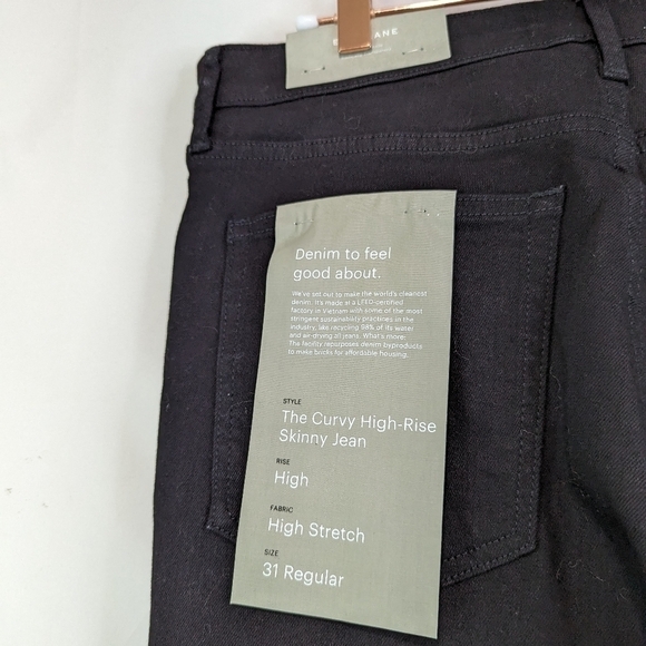Everlane Denim Womens Black The Curvy High Rise Skinny Jean Crop NEW - Picture 12 of 16